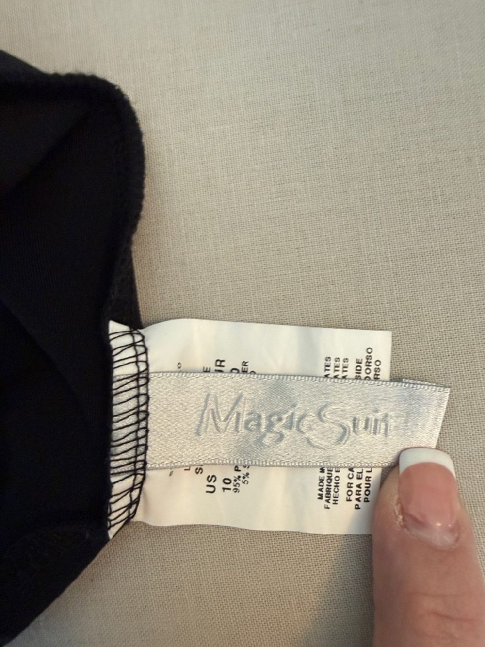 Magicsuit by Miraclesuit Black Adjustable Side-Drape Swimwear Swim Top Rouched - Picture 7 of 12